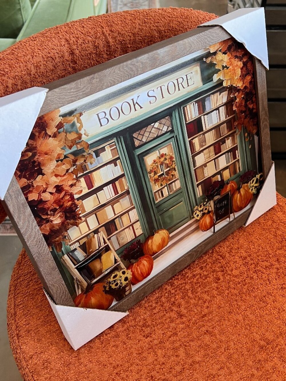 Fall Autumn BookStore Book Store Framed Wall Decor